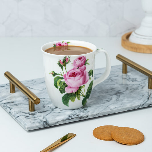 Botanical Flowers Pink Rose Java Mug