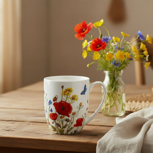 Wildflowers Red Latte Mug