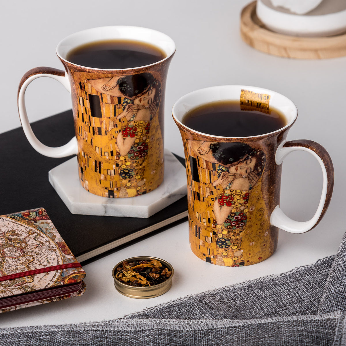 ➤ Gustav Klimt The Kiss - Espresso cups collection by DELUXE by MJS -  DELUXE by MJS