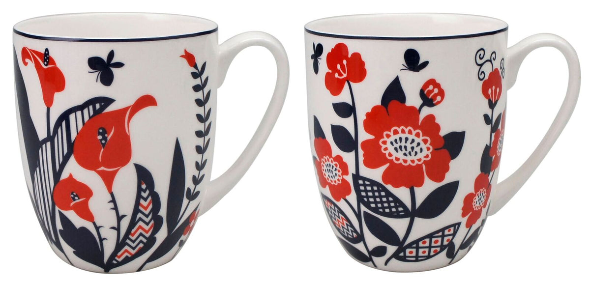 Scandinavian Flowers Mug Pair | McIntosh Mugs