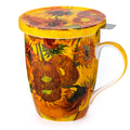 Van Gogh Sunflowers Tea Mug w/Infuser and Lid