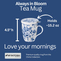 Always in Bloom Tea Mug w/ Infuser and Lid