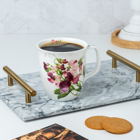 Botanical Flowers Pink Sweet Pea Java Mug