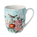 Bird Garden on Blue Latte Mug