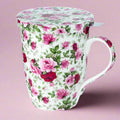 Chintz Red & Pink Roses Tea Mug w/ Infuser and Lid | NEW for 2024