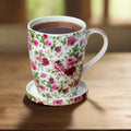 Chintz Red & Pink Roses Tea Mug w/ Infuser and Lid | NEW for 2024