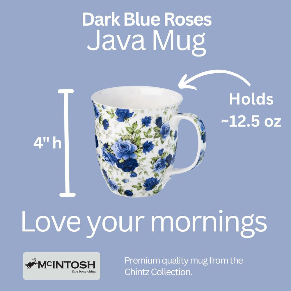 Chintz Dark Blue Roses Java Mug