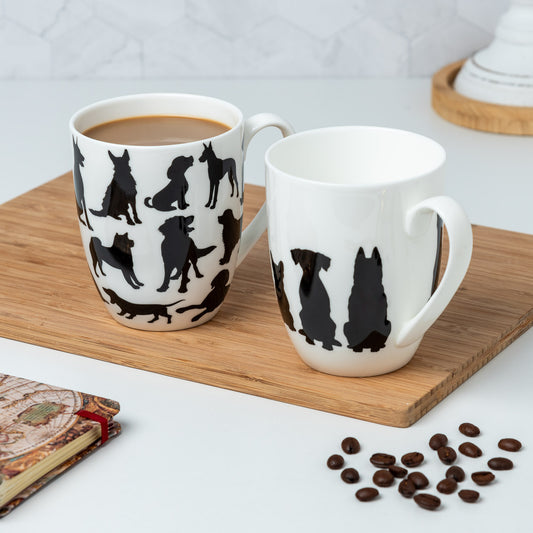 Dog Silhouette Mug Pair