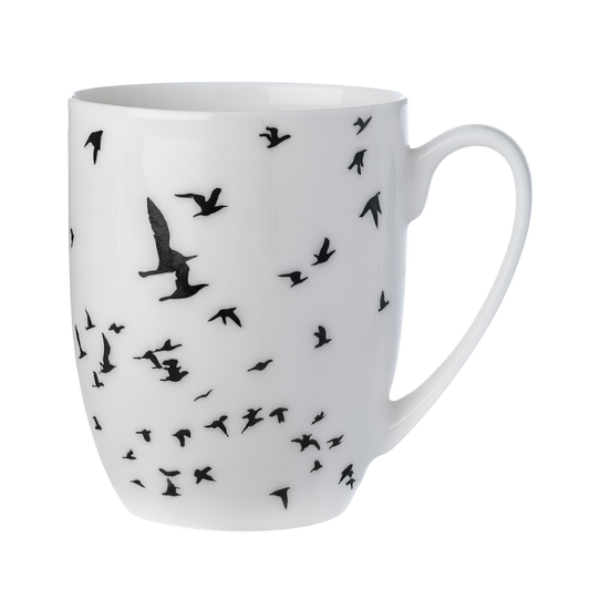 Flock of Birds Silhouette Latte Mug