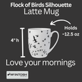 Flock of Birds Silhouette Latte Mug
