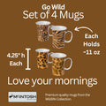 Go Wild set of 4 Mugs