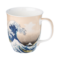 The Great Wave by Hokusai featured on a fine bone china Java mug with a 375 ml capacity. White background. 