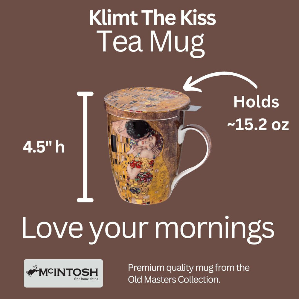 Klimt The Kiss Tea Mug W/Infuser and Lid
