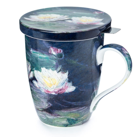 Monet Water Lilies Tea Mug w/ Infuser and Lid