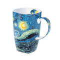 A print of Starry Night on a 19.6 Oz fine bone china Grande mug against a white background. 