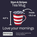 Stars & Stripes Tea Mug w/Infuser & Lid