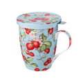 Strawberries Forever Tea Mug w/ Infuser and Lid