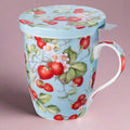 Strawberries Forever Tea Mug w/ Infuser and Lid