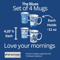 The Blues set of 4 Mugs