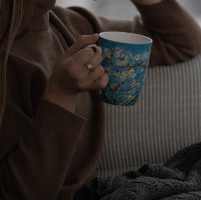 Van Gogh Almond Blossom Tea Mug w/ Infuser and Lid