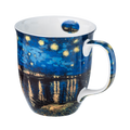 Van Gogh Starry Night Over the Rhône Java mug, 12.5 oz (375 ml) fine bone china, front view, handle right