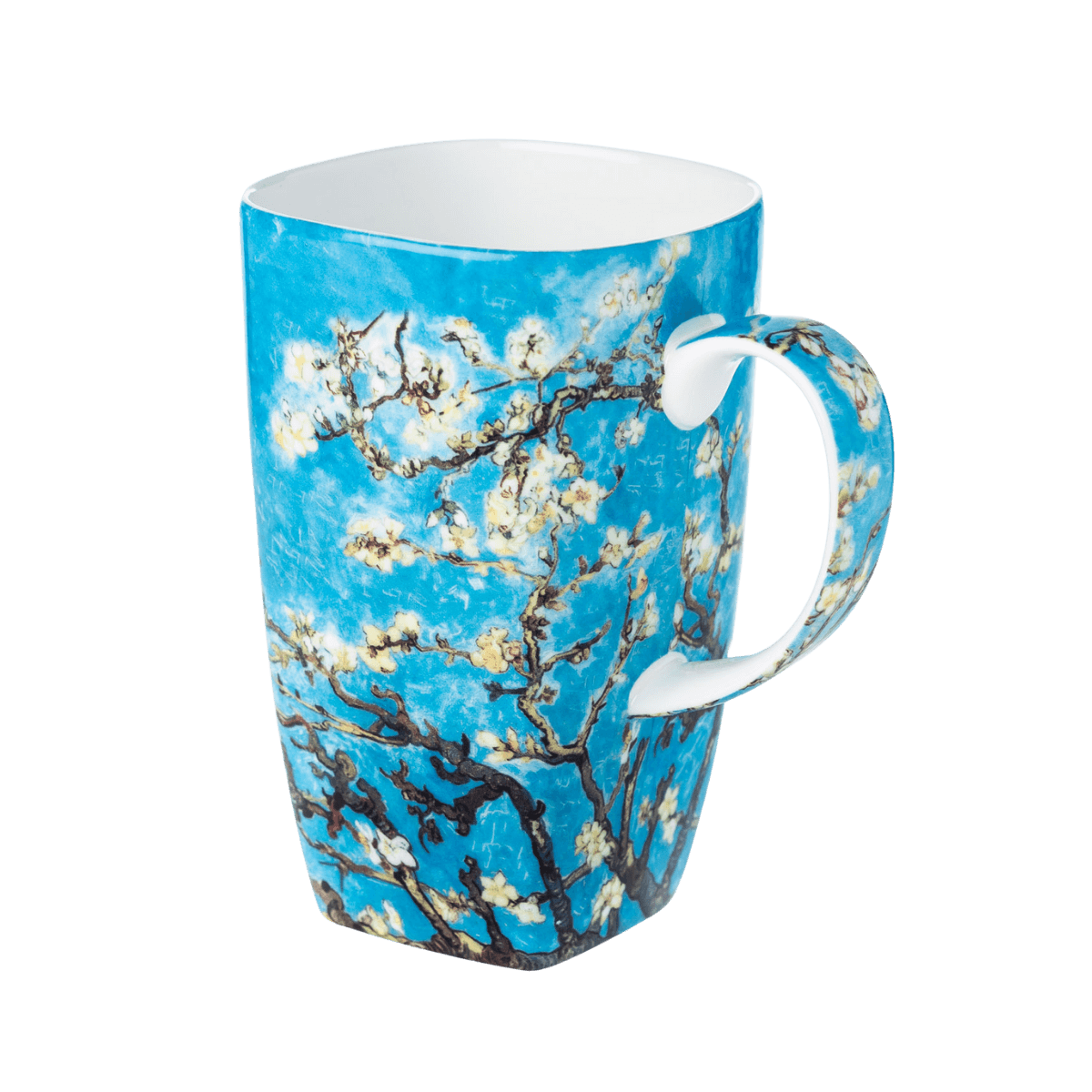 Van Gogh Almond Blossom Grande Mug in fine bone china, 580 ml / 19.6 oz, front view, handle right