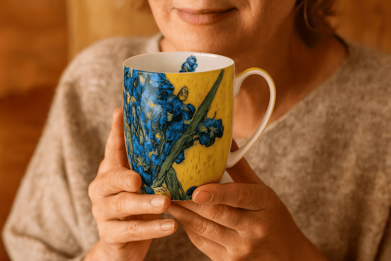 Van Gogh Irises Latte Mug