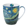 Vincent Van Gogh's Starry Night on a fine bone china Latte mug with a 12.5 oz capacity. White background. 
