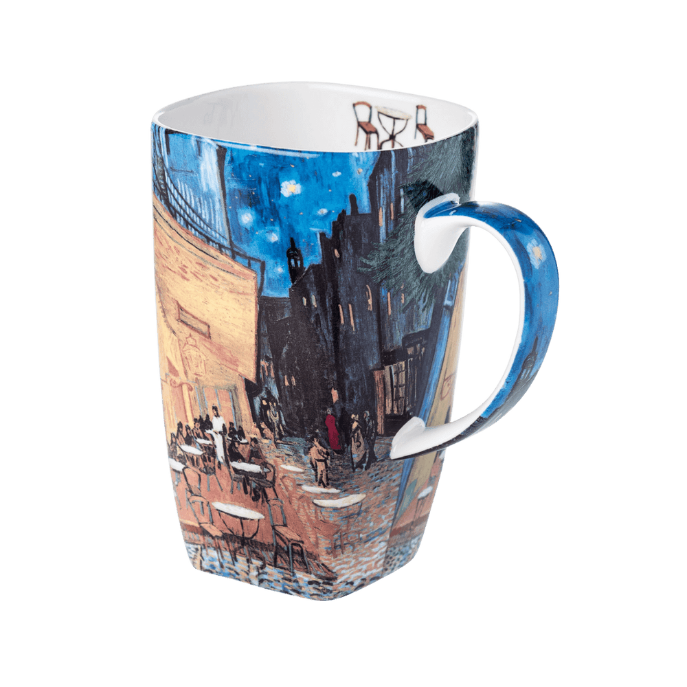 Van Gogh Café Terrace at Night Grande mug, 19.6 oz (580 ml) fine bone china, front view, handle right.