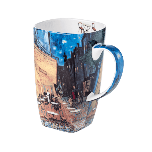 Van Gogh Café Terrace at Night Grande mug, 19.6 oz (580 ml) fine bone china, front view, handle right.