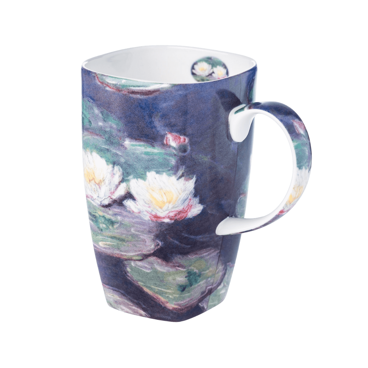 Claude Monet Water Lilies Grande Mug fine bone china 19.6 oz McIntosh Mugs front view, handle right