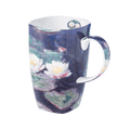 A fine bone china Grande mug with a 19.6 oz capacity wrapped in the print Water Lilies by Claude Monet.