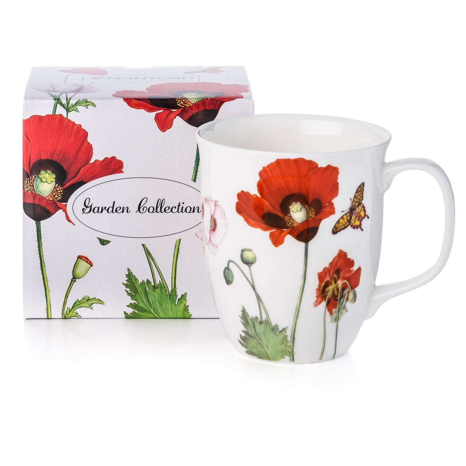 Garden Collection Poppies Java mug with matching gift box, fine bone china, 12.5 oz (375 ml)