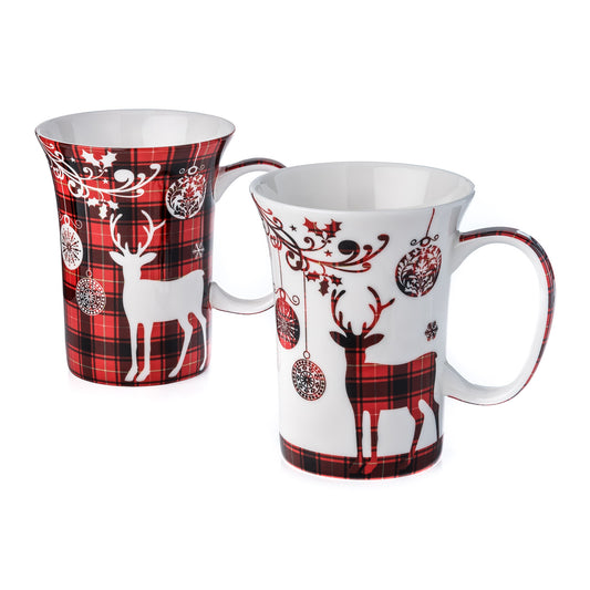 Holiday Reindeer Mug Pair