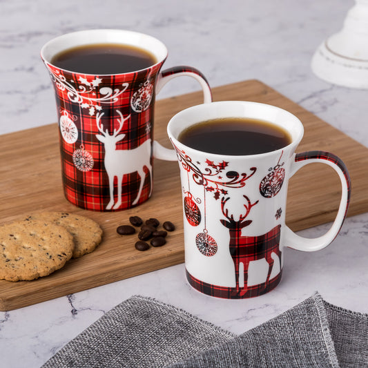 Holiday Reindeer Mug Pair
