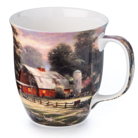 Kinkade Sunset at Riverbend Farm Java Mug