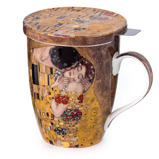 Klimt The Kiss Tea Mug W/Infuser and Lid