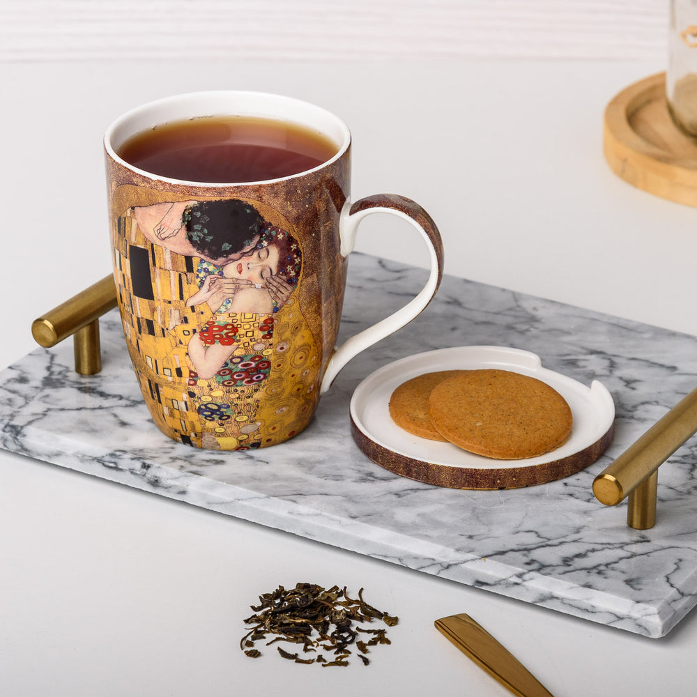 Klimt The Kiss Tea Mug W/Infuser and Lid