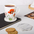 Poppies Tea Mug w/ Infuser and Lid