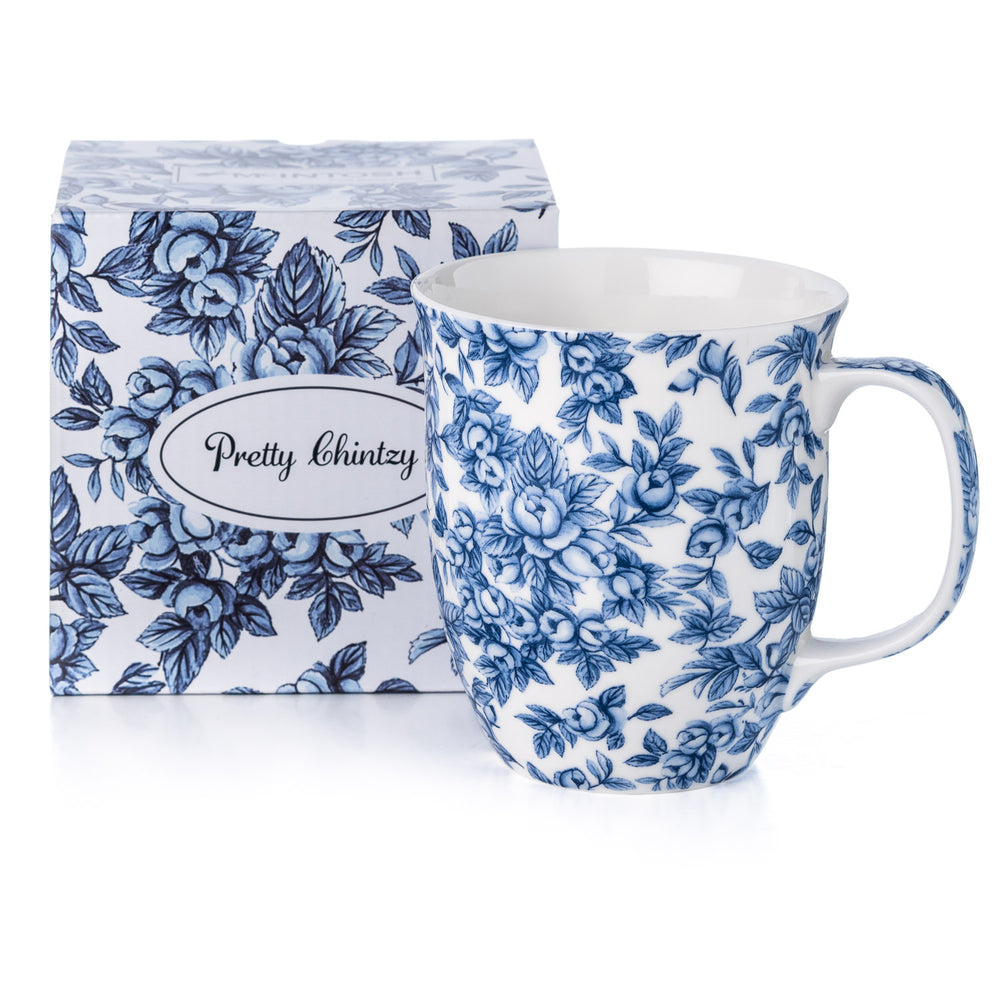 Chintz Light Blue Roses Java Mug