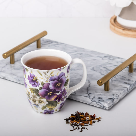 Chintz Purple Pansies Java Mug