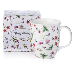 Pretty Chintzy Red & Pink Roses Java Mug