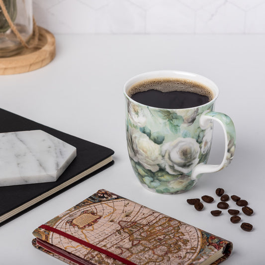 Chintz White Roses Java Mug