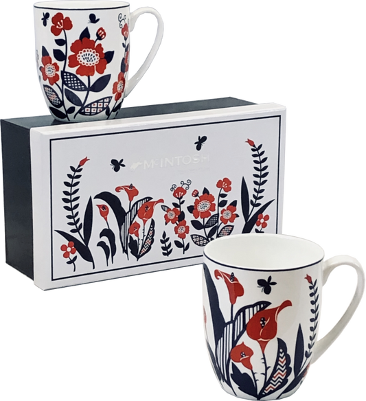 Scandinavian Flowers Mug Pair