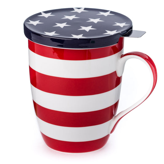 Stars & Stripes Tea Mug w/Infuser & Lid