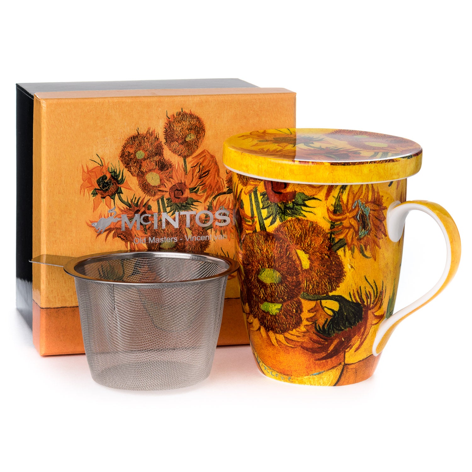 Van Gogh Sunflowers Tea Mug with matching gift box, fine bone china