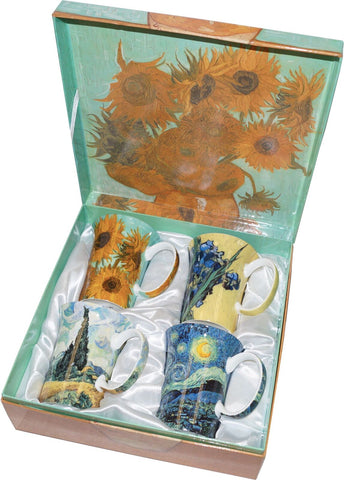 McIntosh Old Master Vincent Van Gogh Starry Night Fine Bone  China (19.6 oz) Grande Mug in Matching Gift Box: Coffee Cups & Mugs
